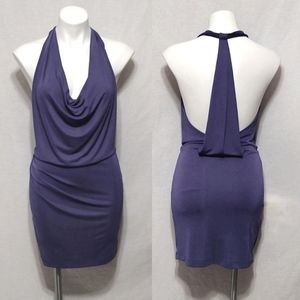 BCBGMAXAZRIA Skye Halter Dress S Open Back Jersey Cocktail Party Evening Sexy